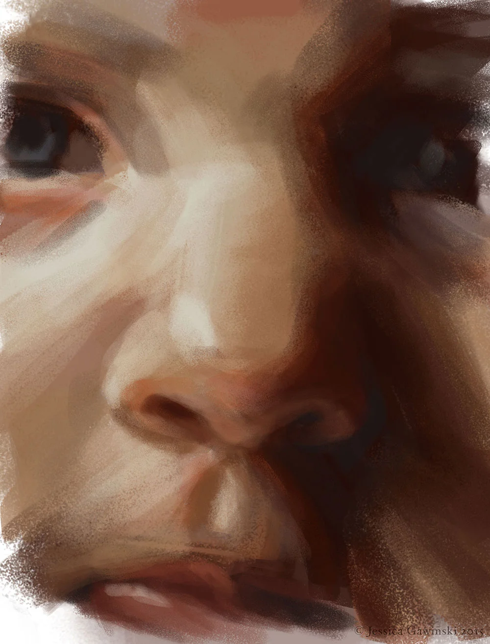 Digital Alla Prima Nose Study by Jessica Gawinski.jpg