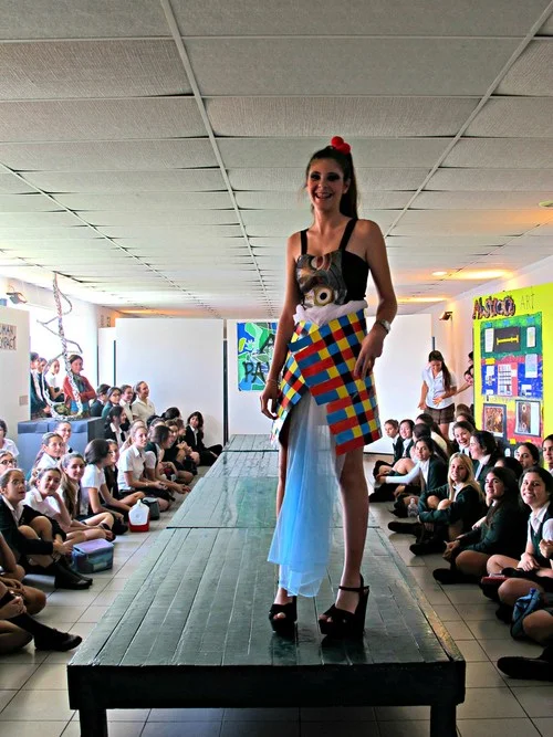 Abstract art garment inspired by Sonia Delaunay