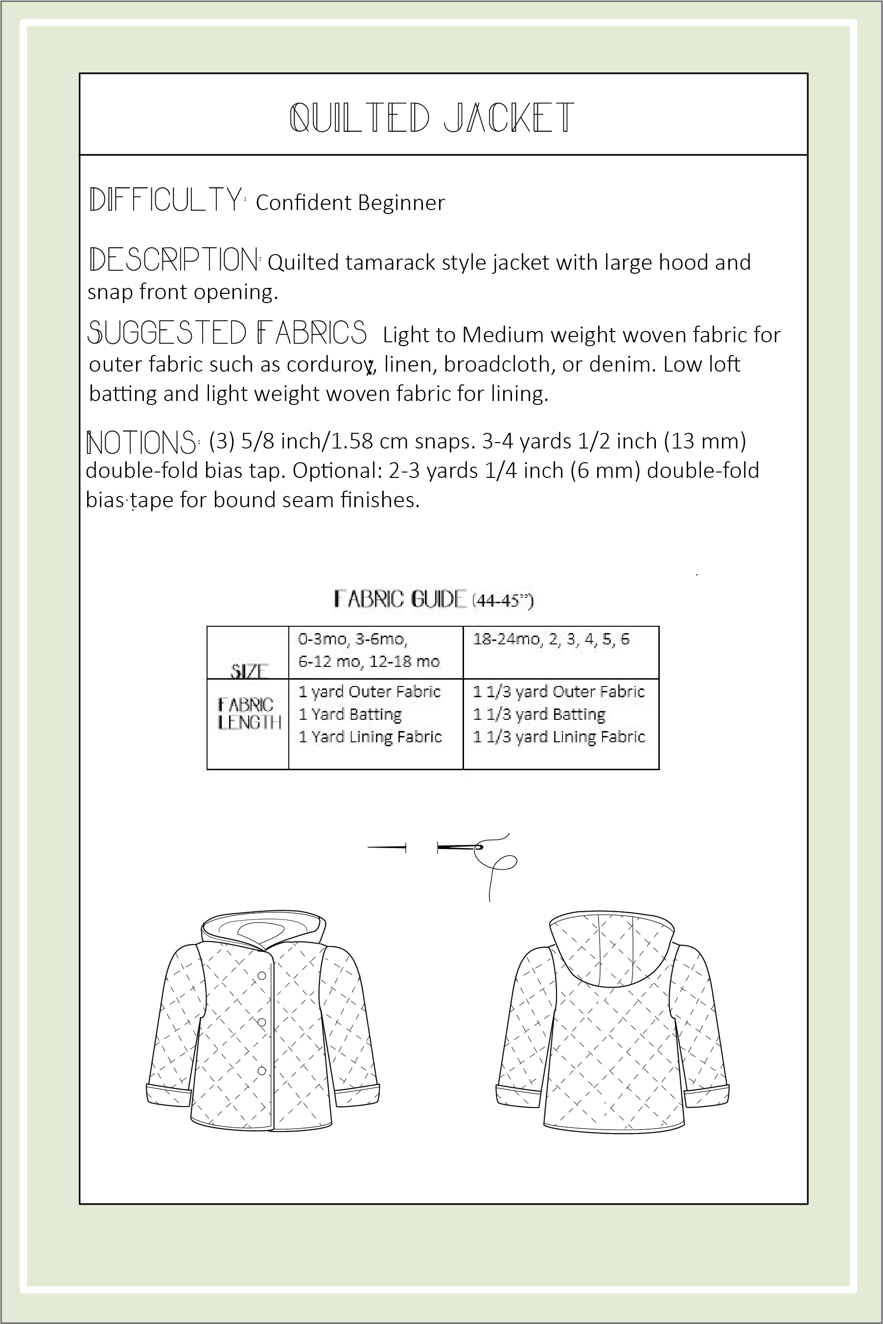 Quilted Hooded Jacket — North Patterns