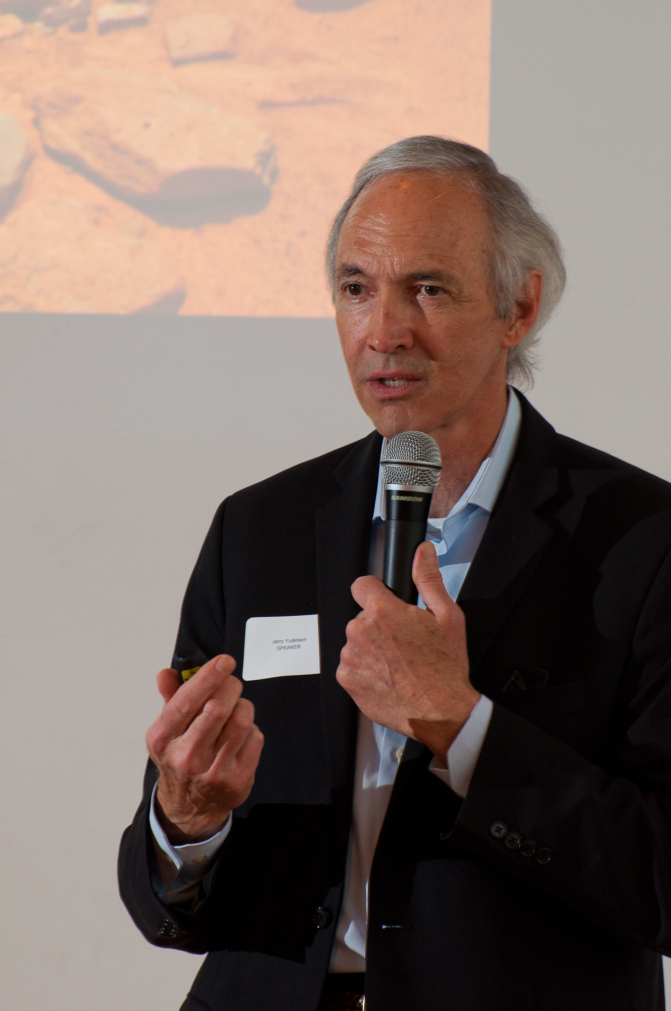 Jerry Yudelson speaking at World Water Day about drought issues in the Southwest.