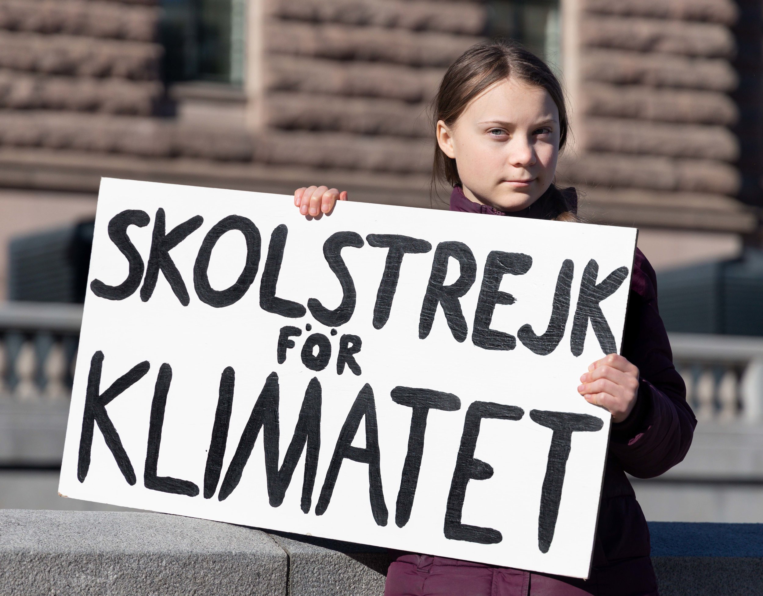 Thus starts a global movement - one person in front of Sweden’s parliament. Credit: Shutterstock.com.