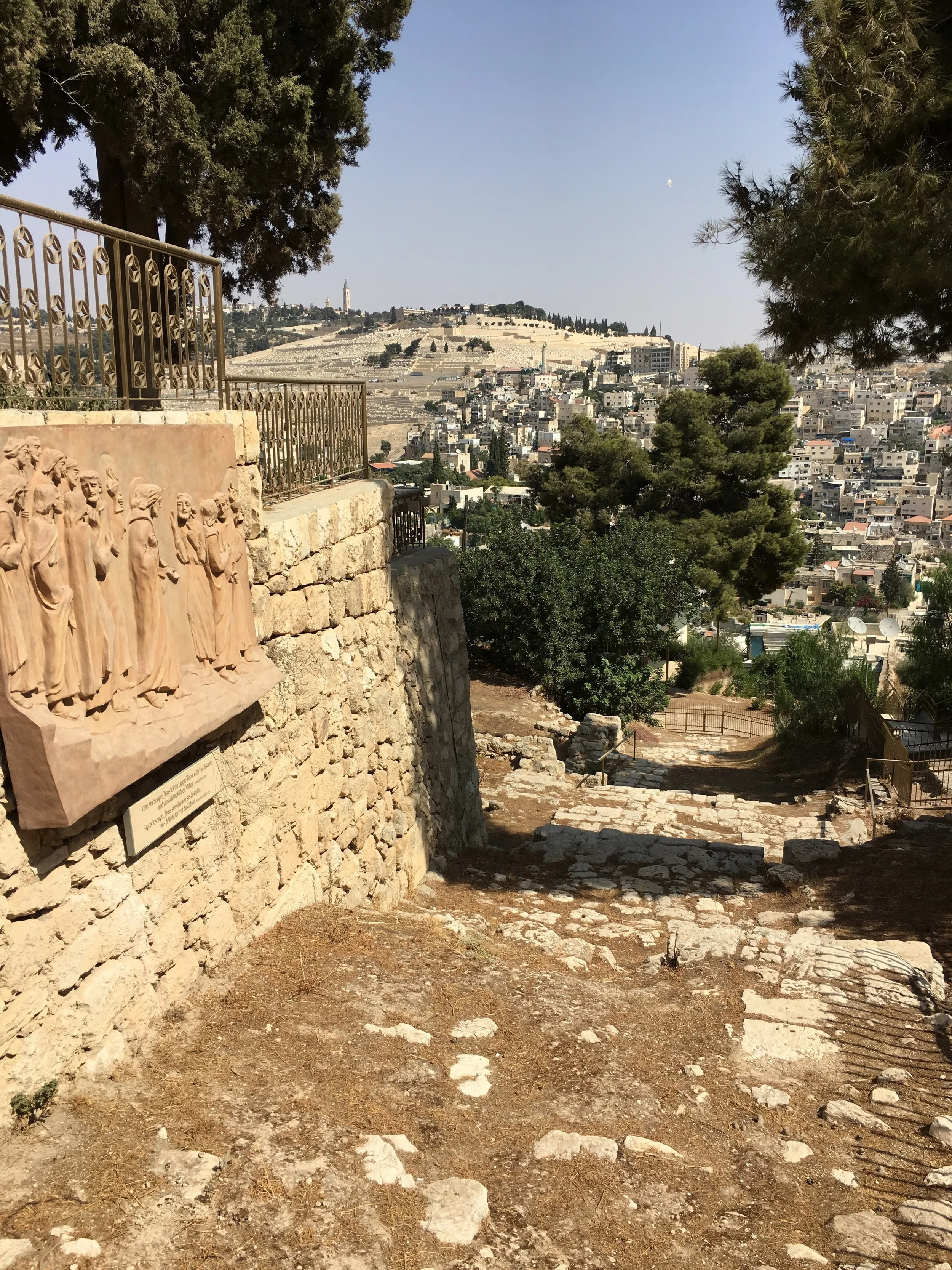 With very high certainty, this is the path Jesus walked upon in Jerusalem after he was taken away by the guards from the Garden of Gethsemane. (Photo by Greg Thompson, Sep 2015)