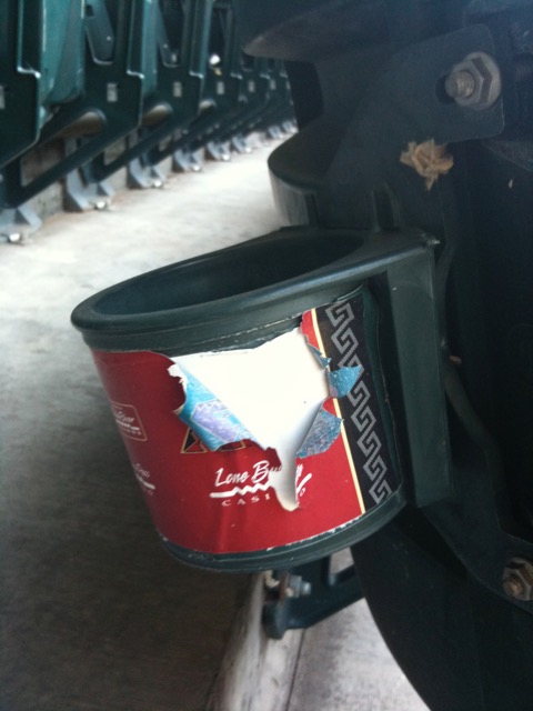 Cupholder advertising using a sticker