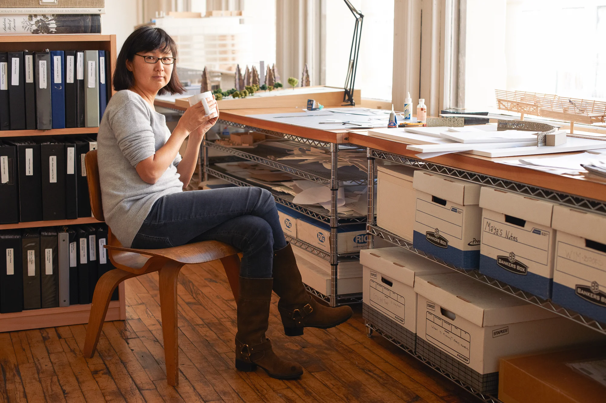mya lin in her studio in soho. she is badass. 
