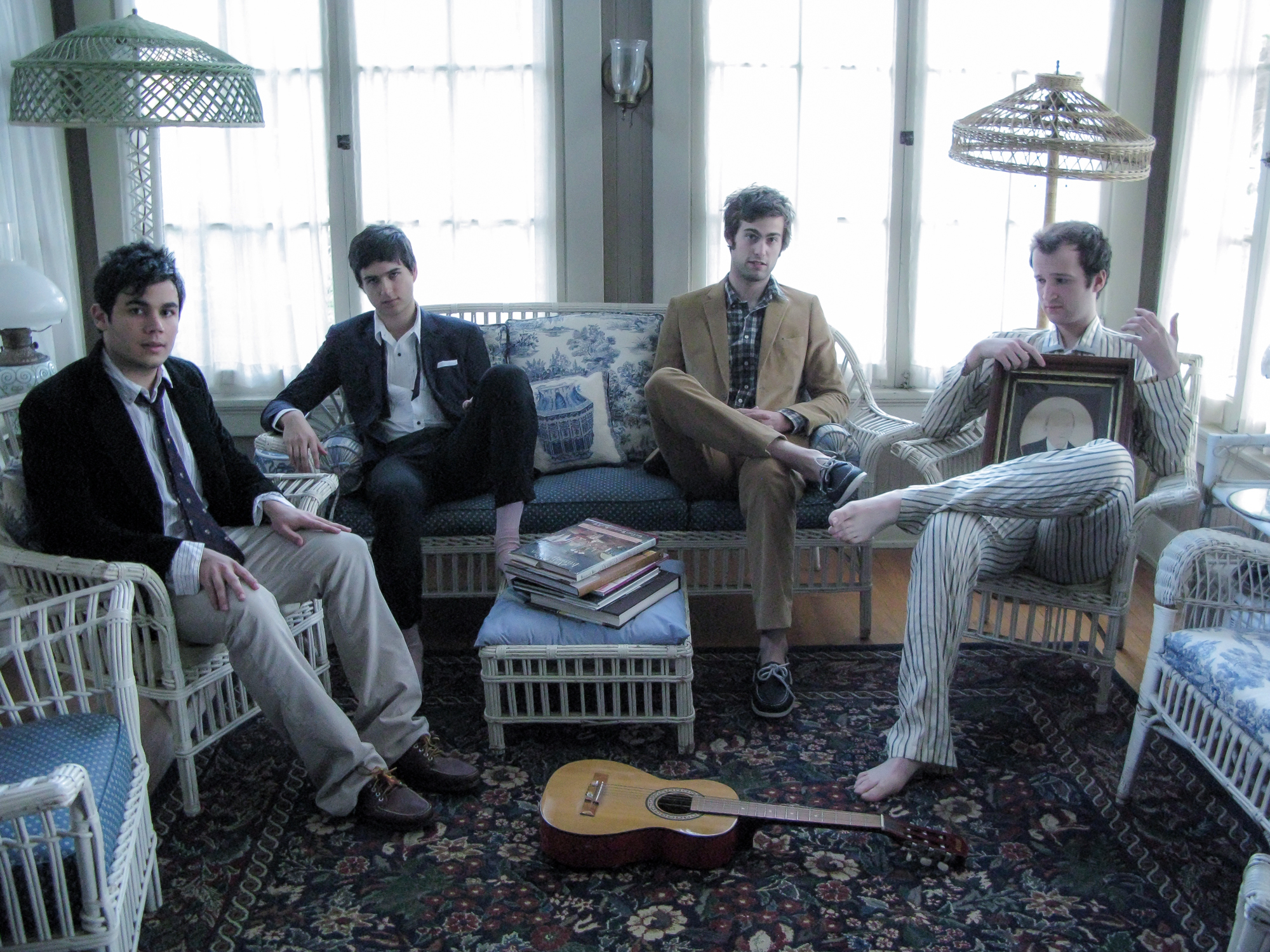 vampire weekend for GQ. this was them waiting between elaborate setups. between times are best, no?