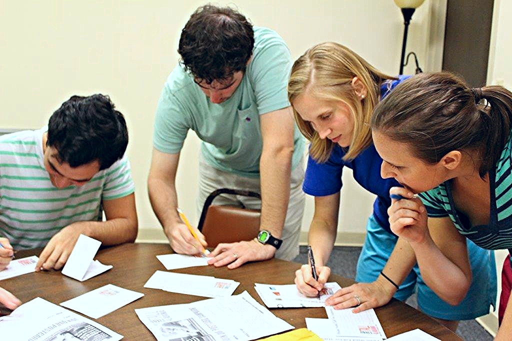 UAB pediatric residents write postcards to legislators advocating for adequate Medicaid funding in the Stand Tall Campaign, co-sponsored by the Chapter.