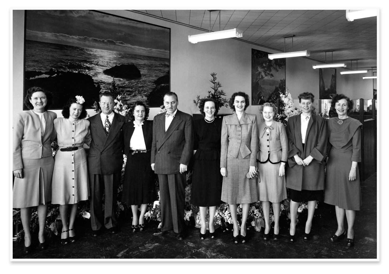 The original staff at the Wilshire Escrow offices.