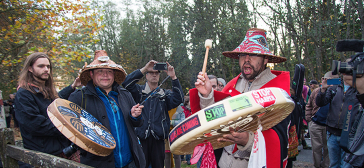 A rally on Burnaby Mountain in British Columbia.png