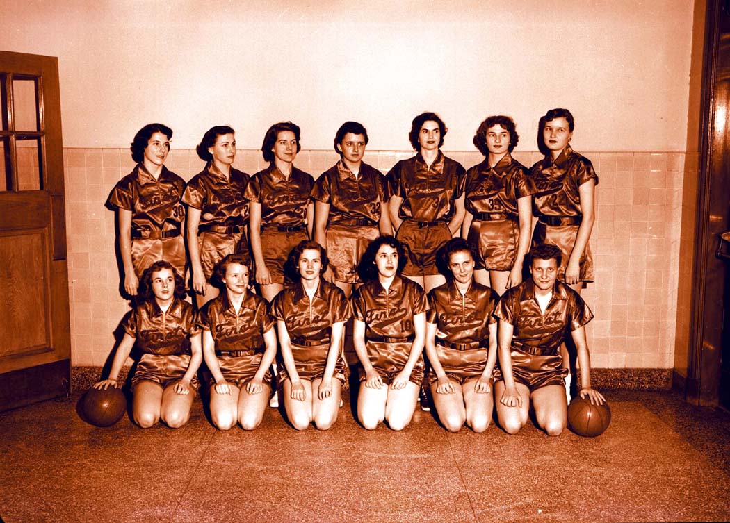 1956-12-03 Women's Basketball Team 2 - source archives - neg.JPG