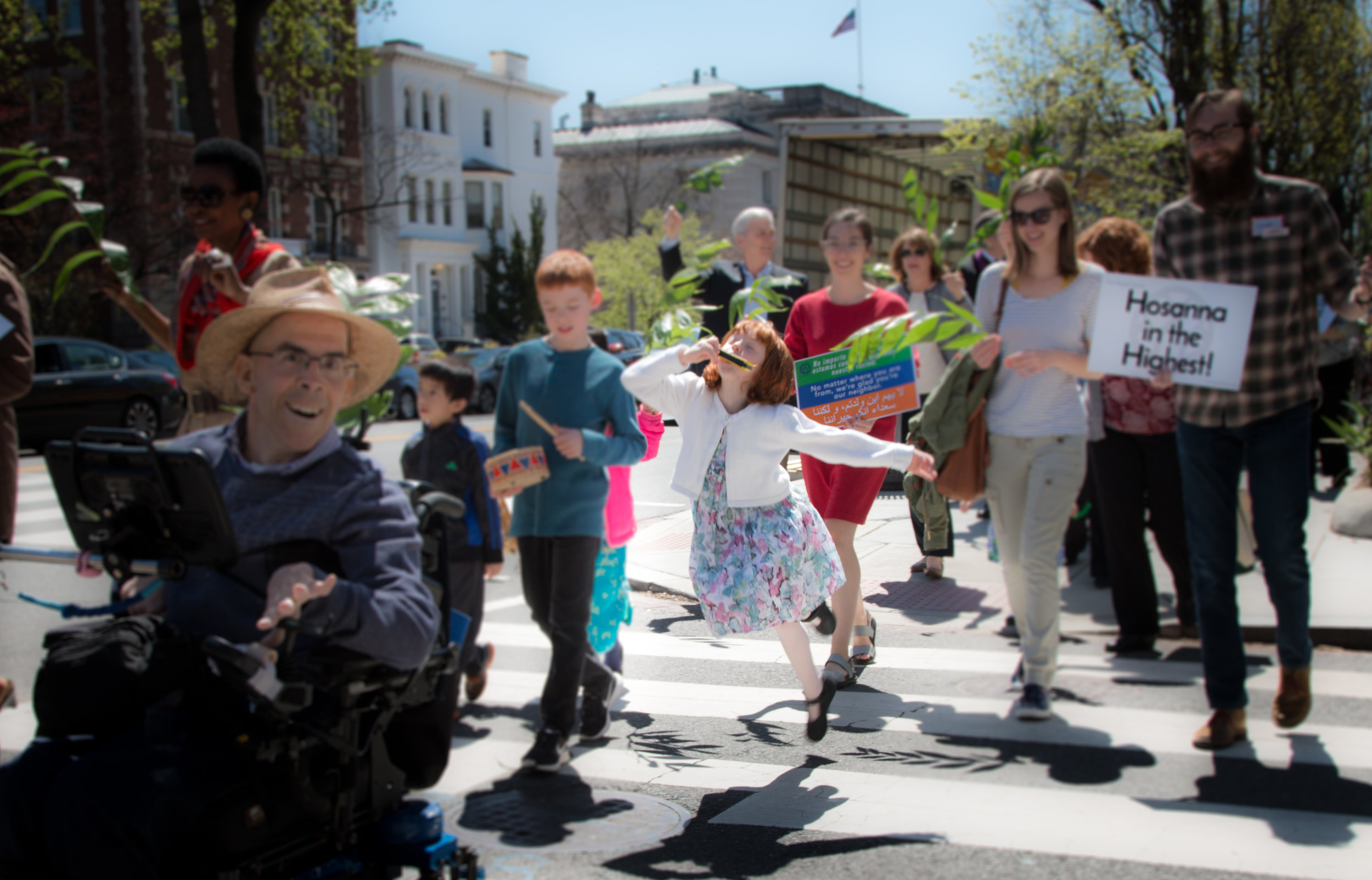 Children participating in our Palm Sunday Parade