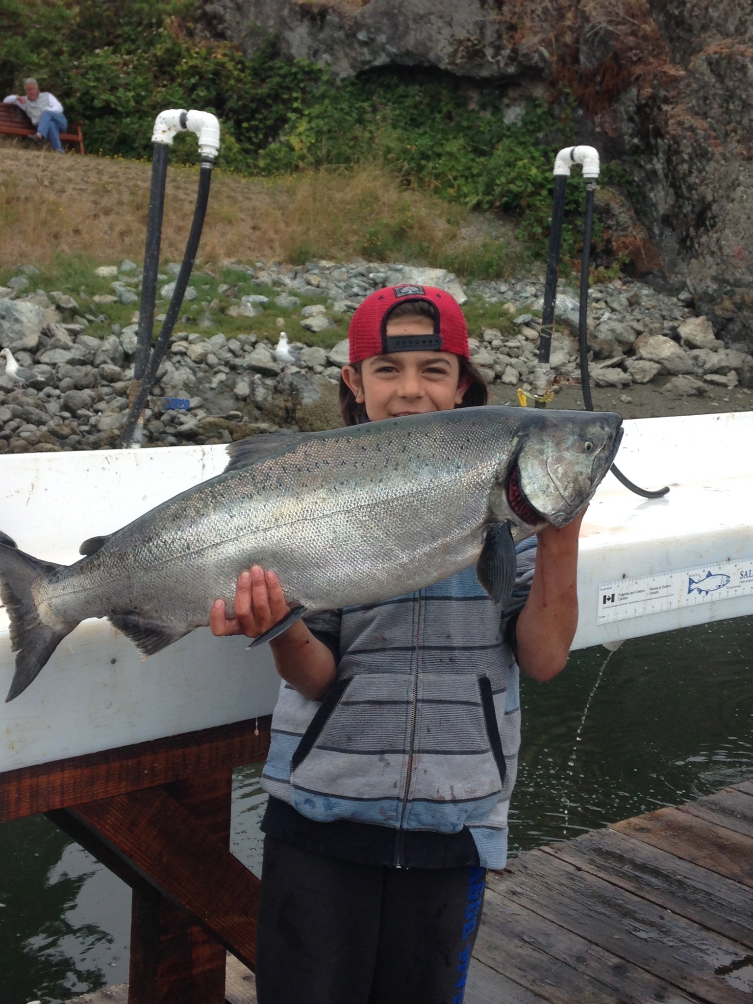 Antonio from Victoria, BC, with 22lb Chinook caught on an AP Sandlance Spoon