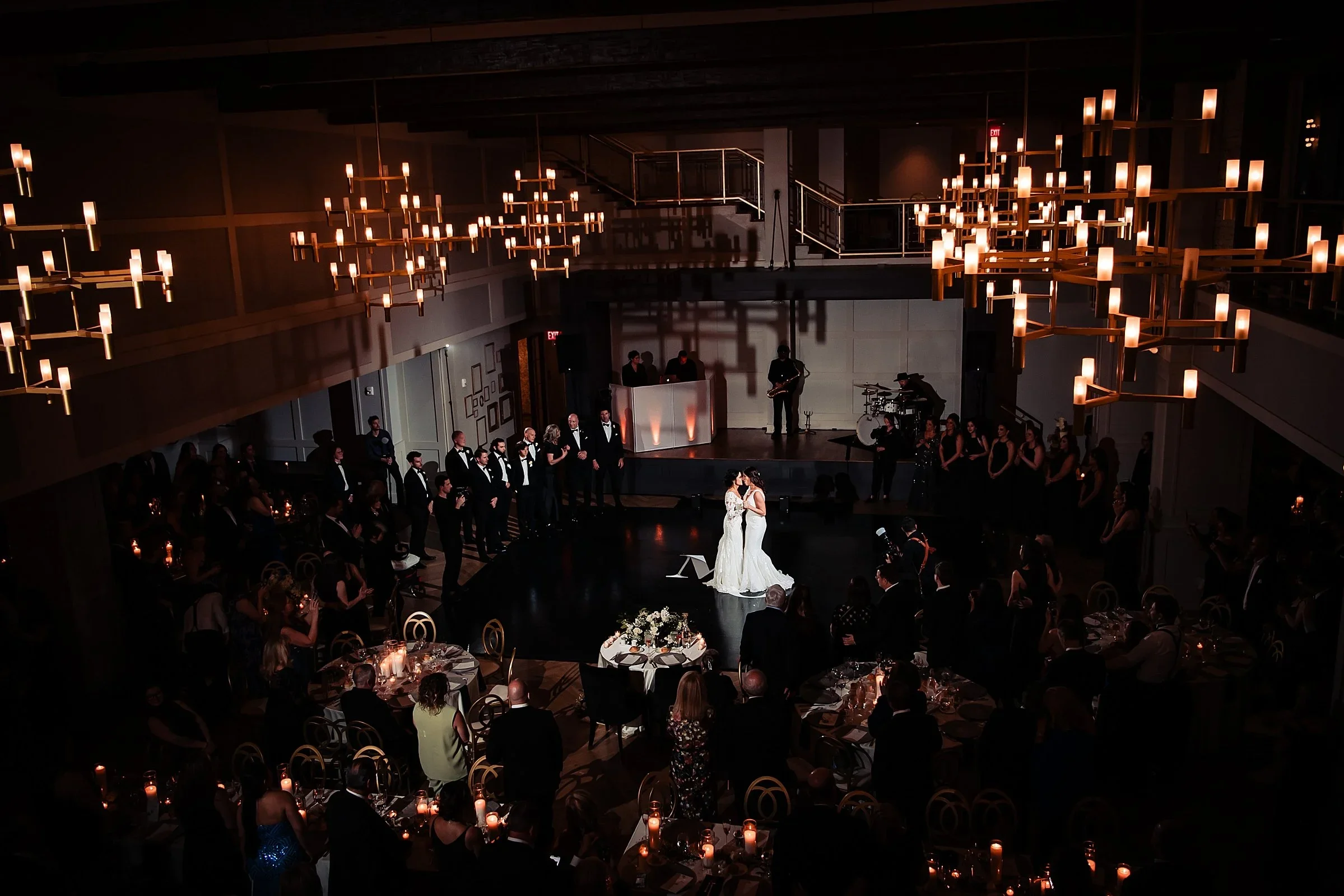 First dance in the main room at The Lucy, seen from upstairs