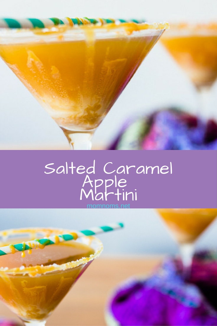 Salted Caramel Apple Martinis make me want to put on my big comfy sweater, curl up next to a fire, and enjoy cooler weather.