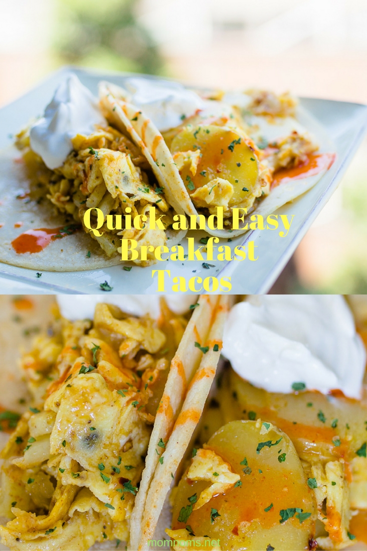 Some of the easiest breakfast tacos that I have yet to make. These have lots of flavor, take 10 minutes, and get you through your morning rut!