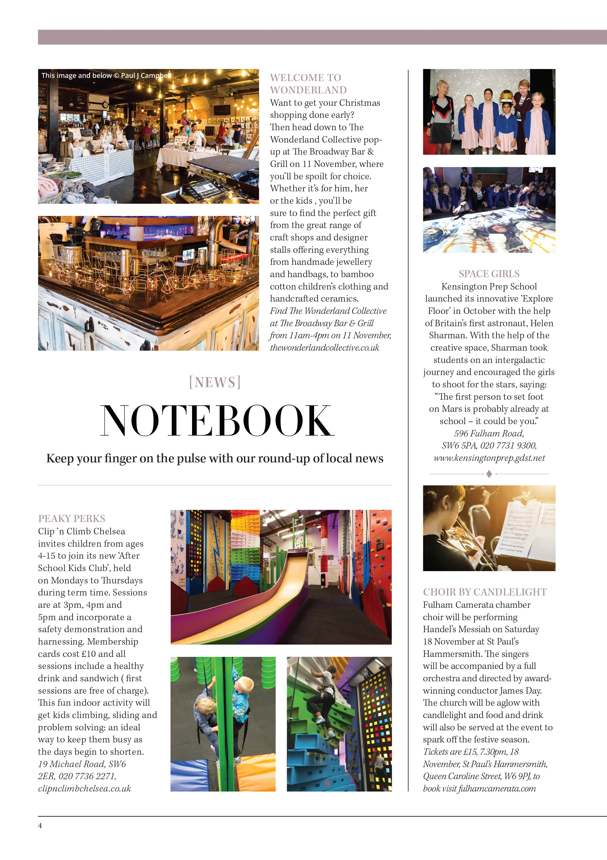 Wonderland Collective feature, Fulham Residents Journal