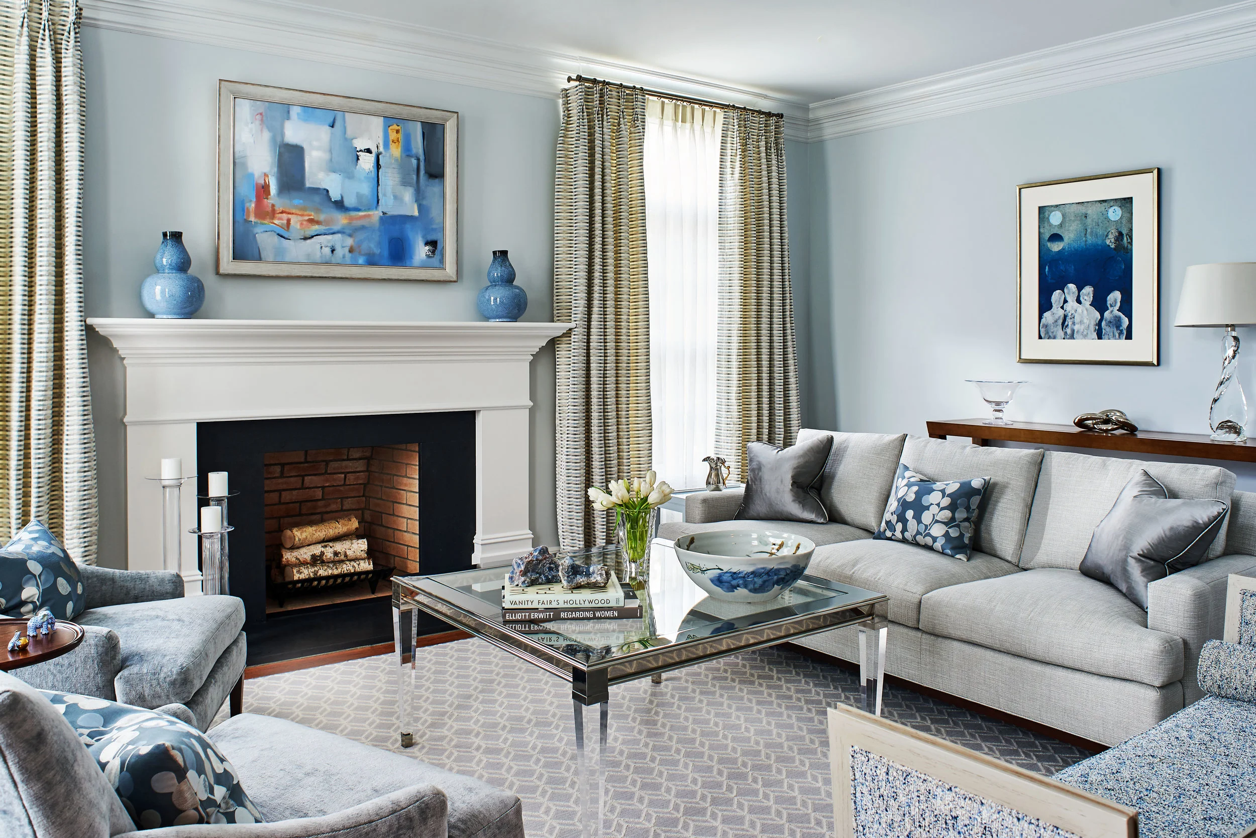 Here’s my original full contrast range and average brightness rendering of a colorful living room I photographed for Katheryn Cook Design. Nice, rich, and pretty …