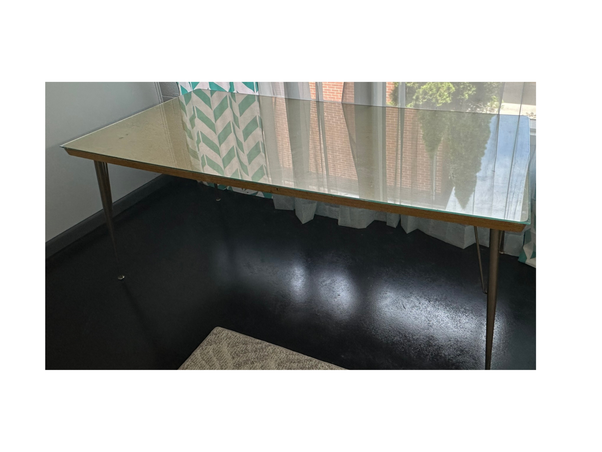 72” x 36” table w glass top -$50
