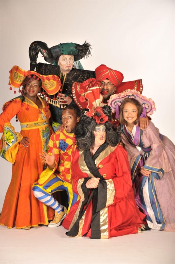 The cast of Aladdin, De Montford Hall, Leicester, 2013