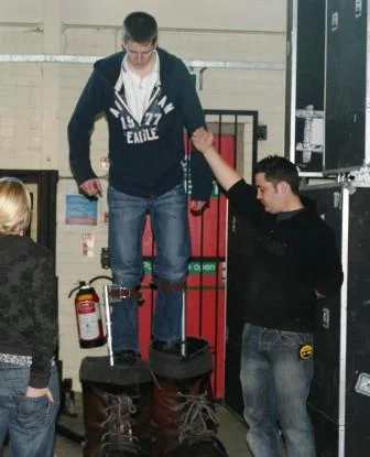  ...and up on his feet...
