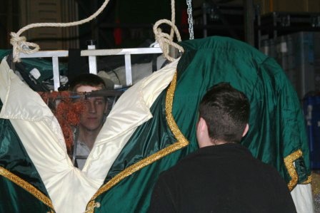  Then into costume (see his head poking out!).