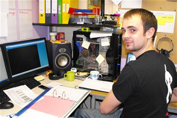 ...Chris is sorting sound equipment...
