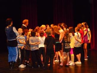 Iain and Jane brief some of the auditionees at Eden Court