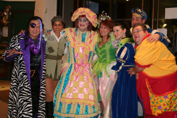 L-R - Frazer Hines (Fleshcreep), Kerry Newell (Jack), Chris Casserly (Dame Trot), Lynne McGranger (Fairy), Carolynne Good (Princess Tamara), Pablo Raybould (The King), Kevin McGreevy (Simple Simon)
