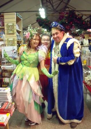 Pablo, Lynne and Kevin help out with a christmas event at the Bridgemere Garden Centre
