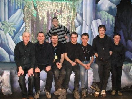 The back stage crew after the show