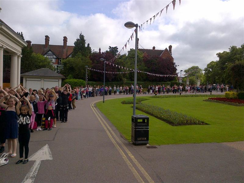 The queue for Babes auditions at Leicester for Aladdin