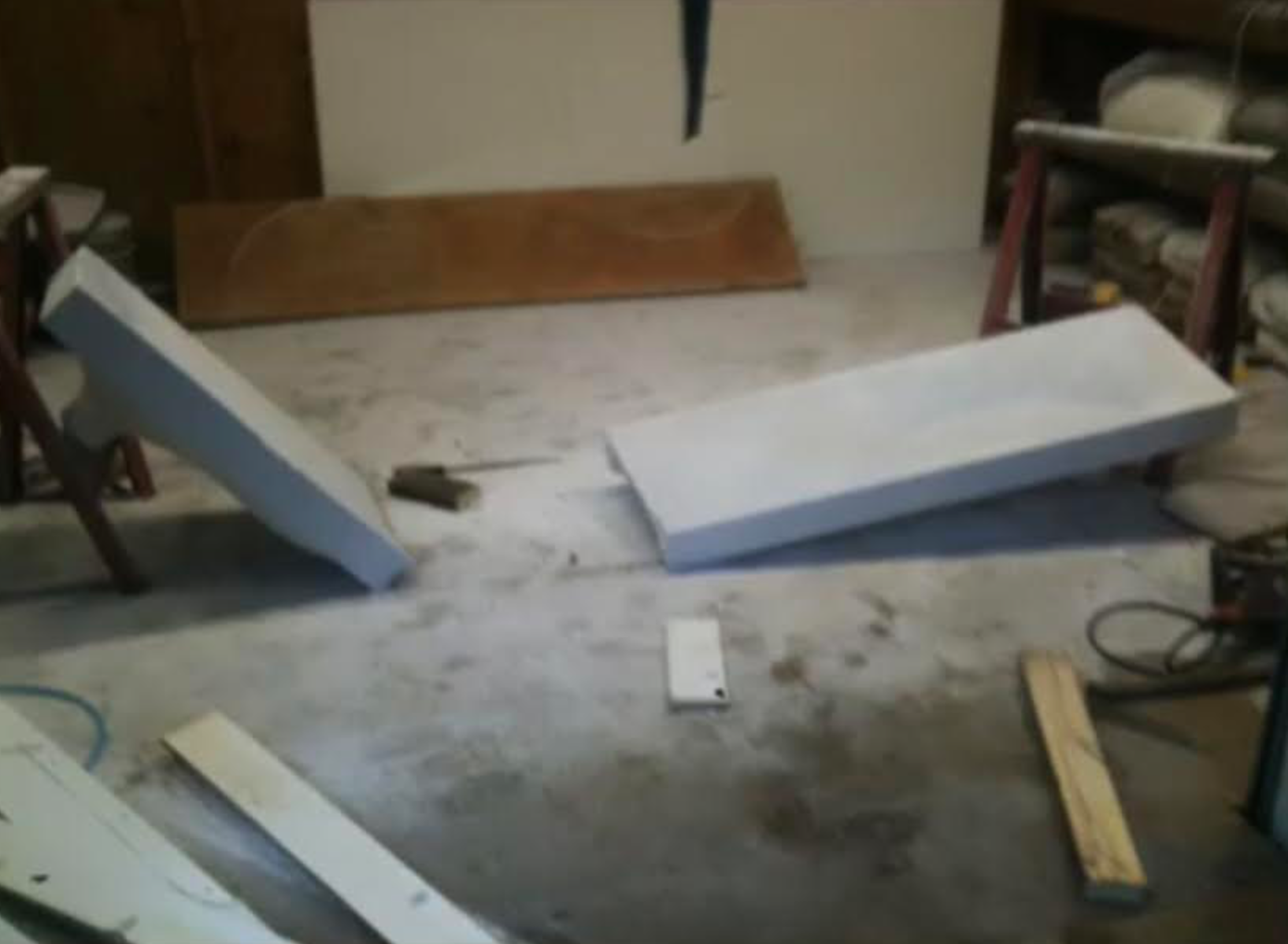 The best thing about perfecting concrete as an interior design application is breaking it and using it as road gravel when you have no place to put it. Photo 2009.