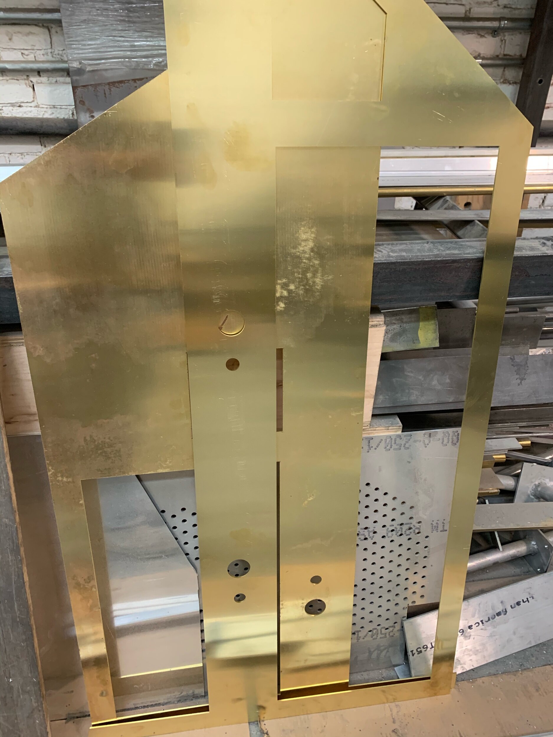 Brass material for Aesop Westfield mall, New Jersey location. Photo taken May 26, 2021 5:31 PM