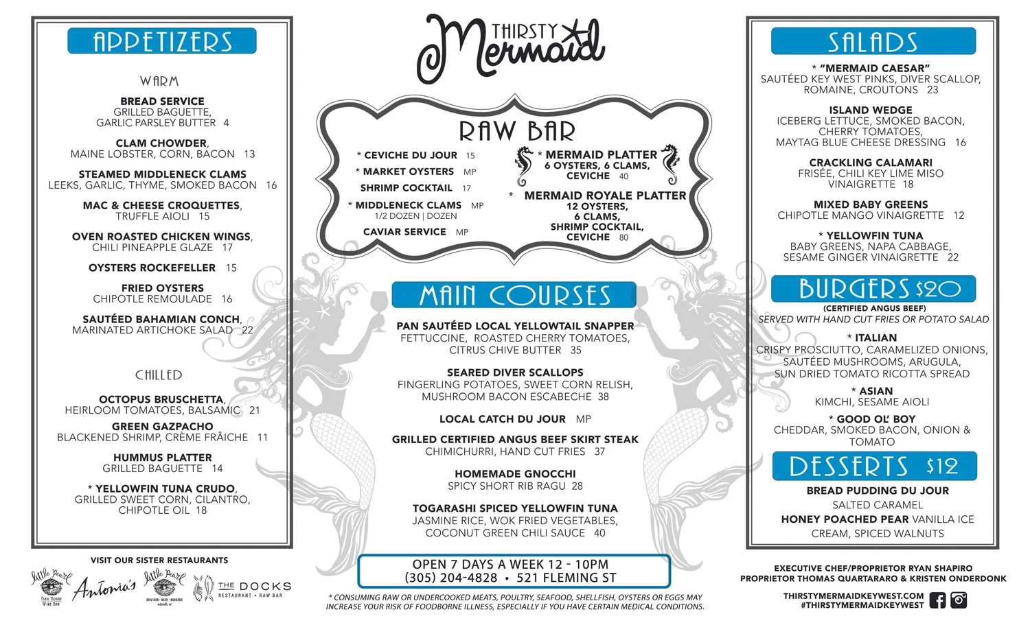 Mermaid Rye Menu Thirsty Mermaid