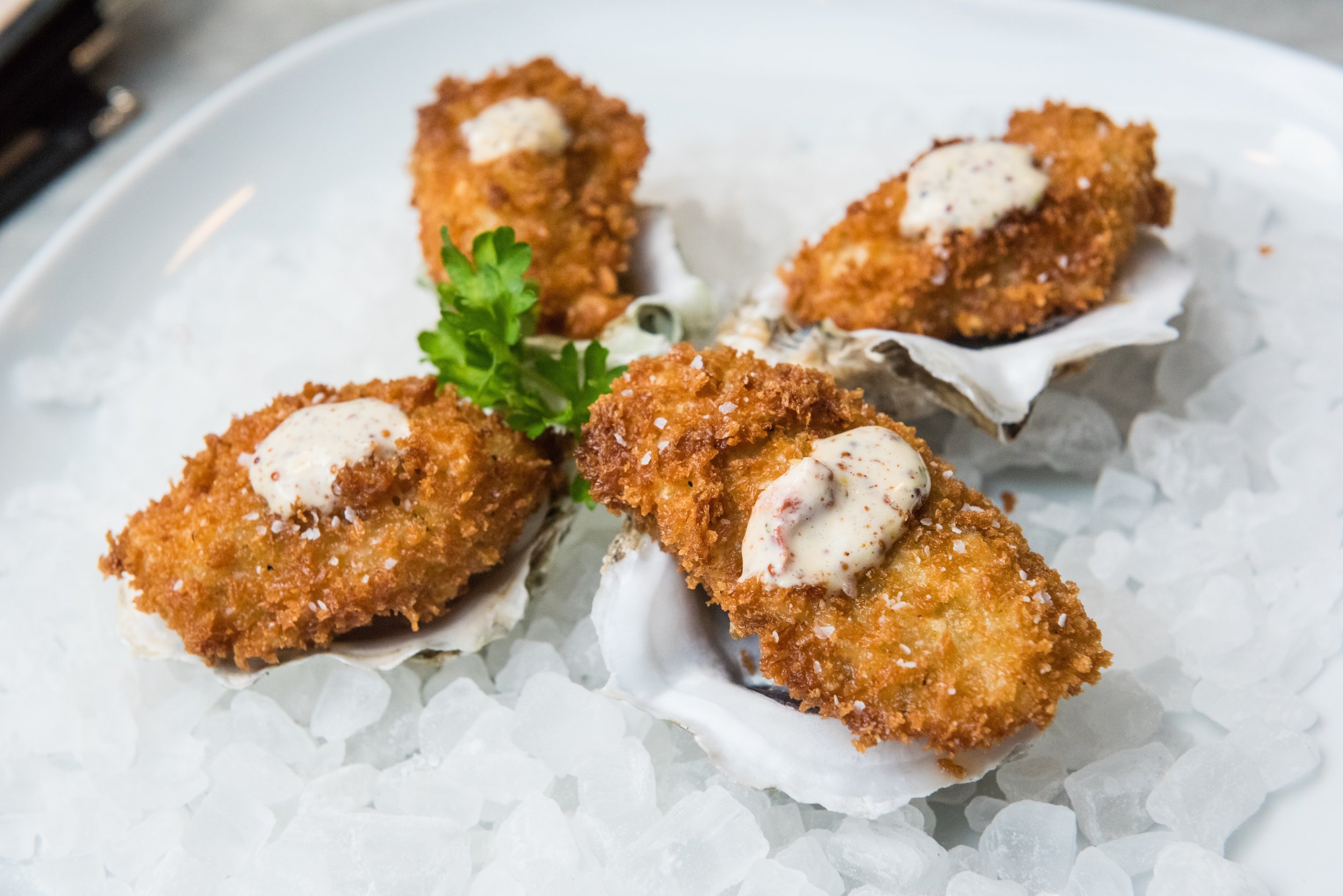 fried oyster appetizer at Thirsty Mermaid
