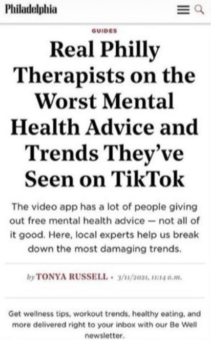 Mental Health Advice on Tik Tok