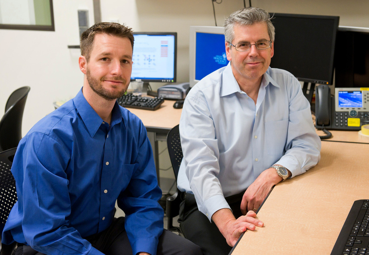 Jeffrey Iliff (left), a brain scientist at Oregon Health & Science University, has been studying toxin removal in the brains of mice. He'll work with Bill Rooney, director of the university's Advanced Imaging Research Center, to enroll people in a similar study in 2016. Courtesy of Oregon Health & Science University