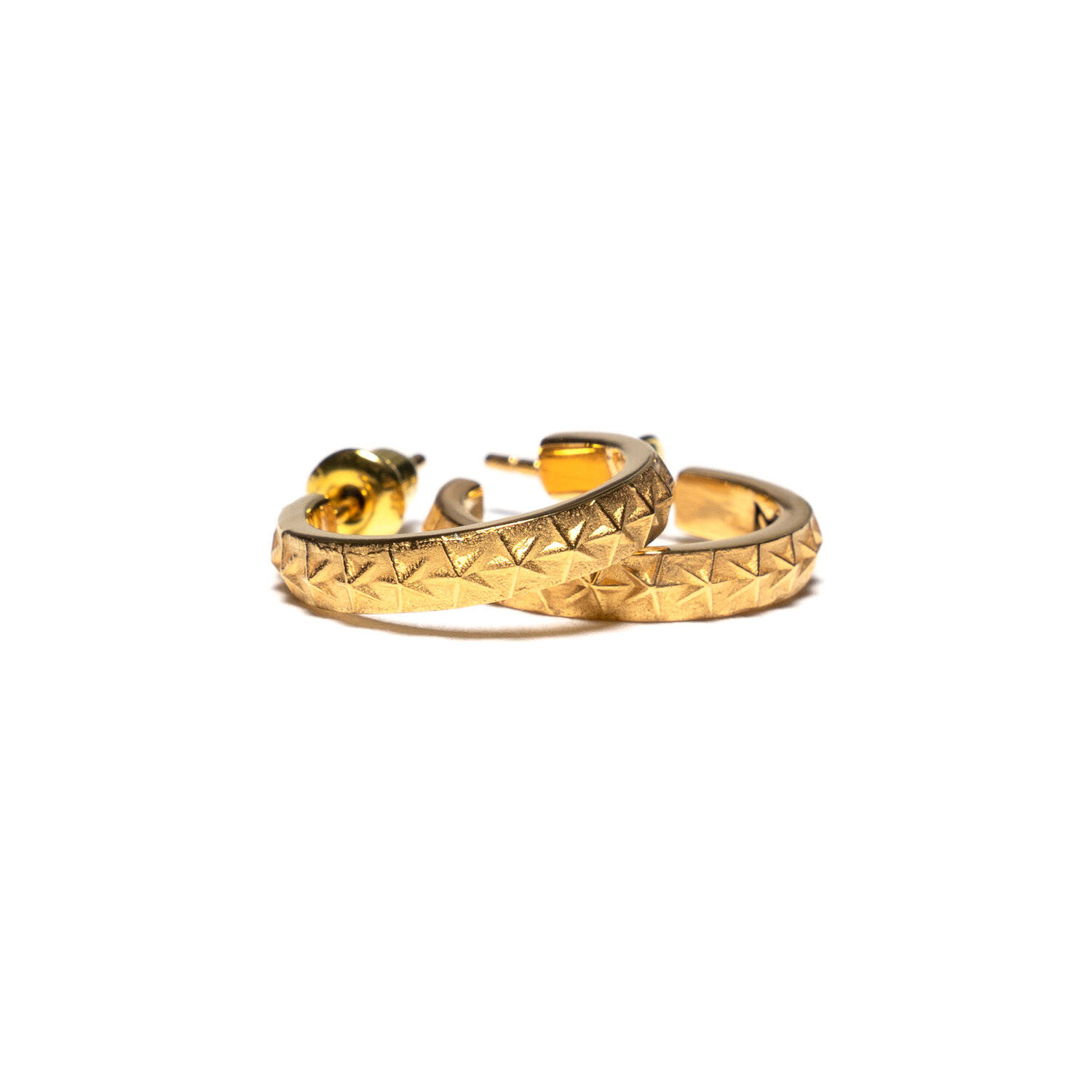 star studded gold hoop earrings