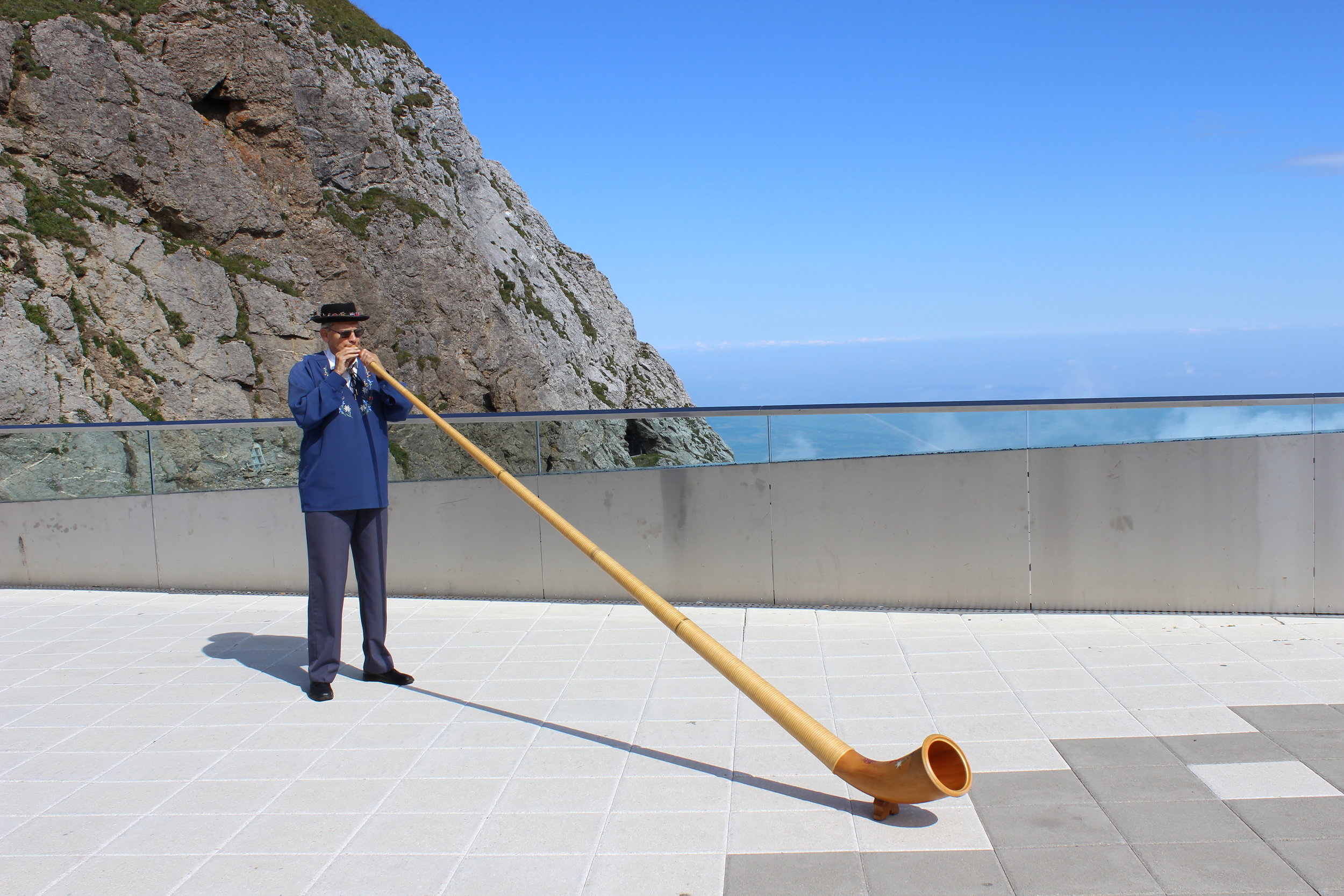 Welcoming performance at the top of Mt. Pilatus