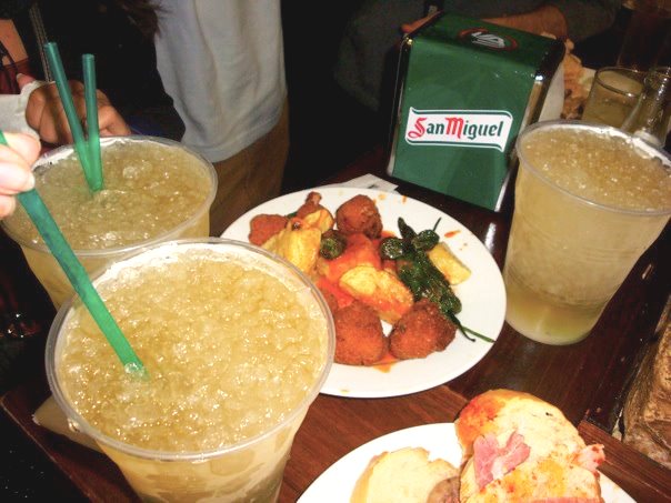 Looking to save money? Dive bars, like El Tigre picture here, will give you free tapas with your purchase of a drink. El Tigre's mojitos are 5 euros, which gets you a plethora of tapas