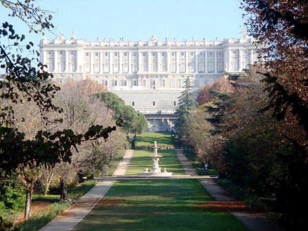 Royal Palace gardens at fall time