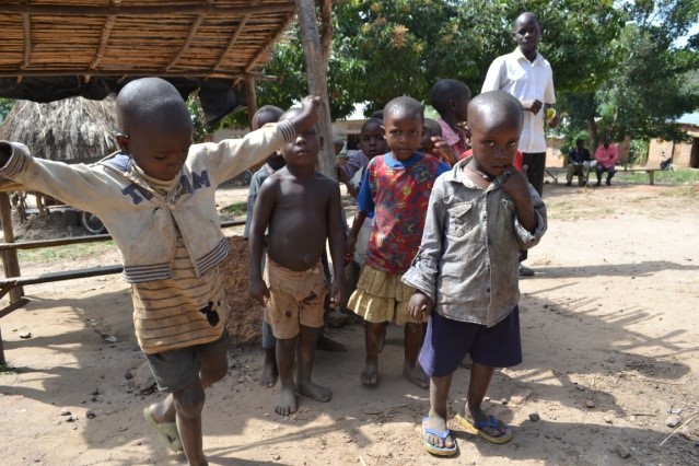 Children from Buzimwa village where the School for Life and Raising Voices workshop took place.
