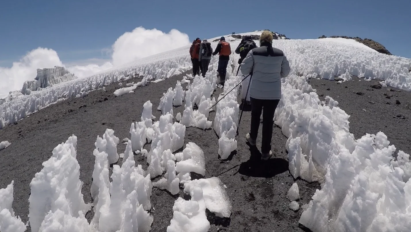 A sight to behold - the glaciers and ice fields on top of Mt Kilimanjaro