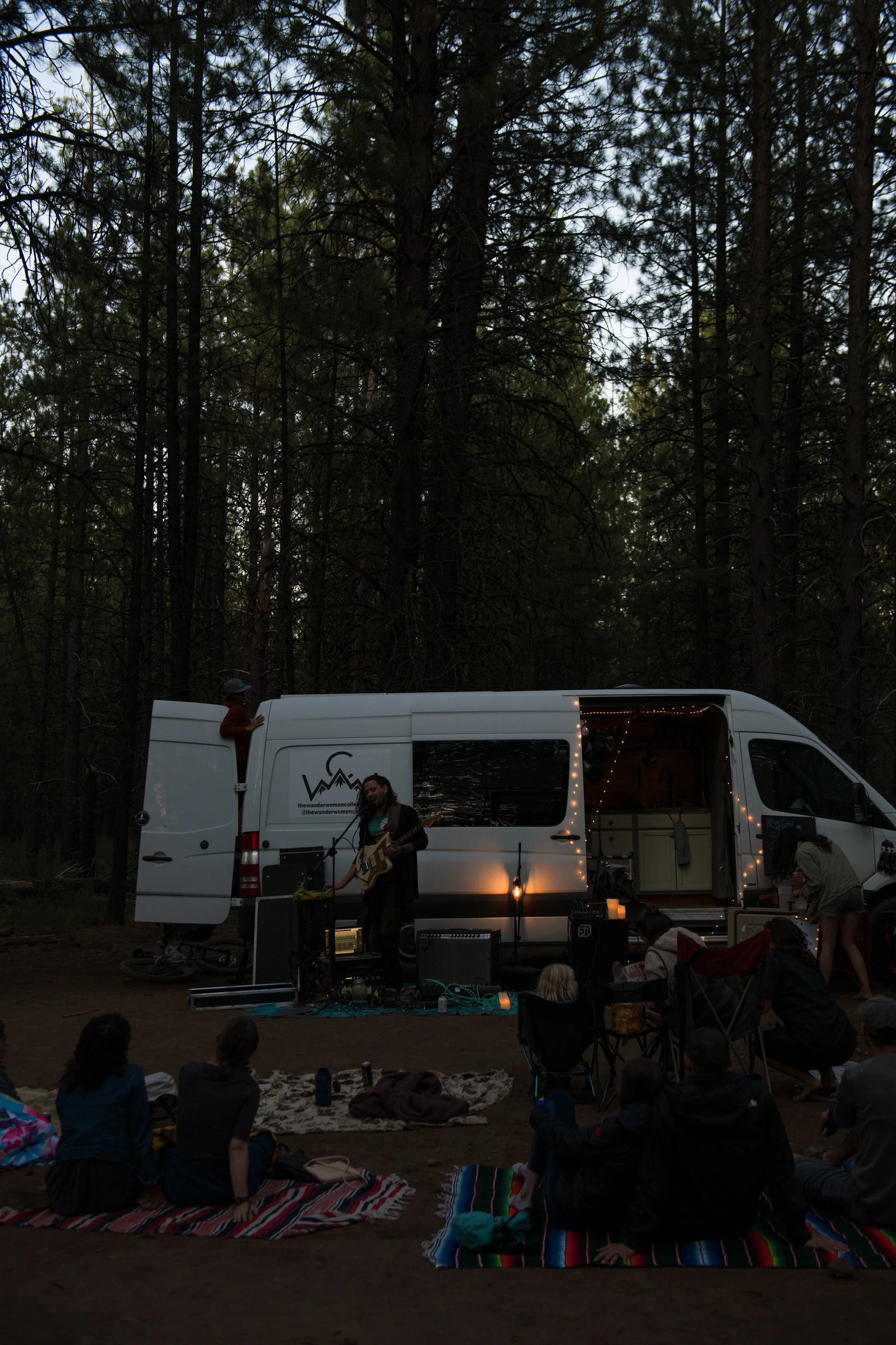 This Island Earth ’s forest pop-up concert near our campsite on July 28.
