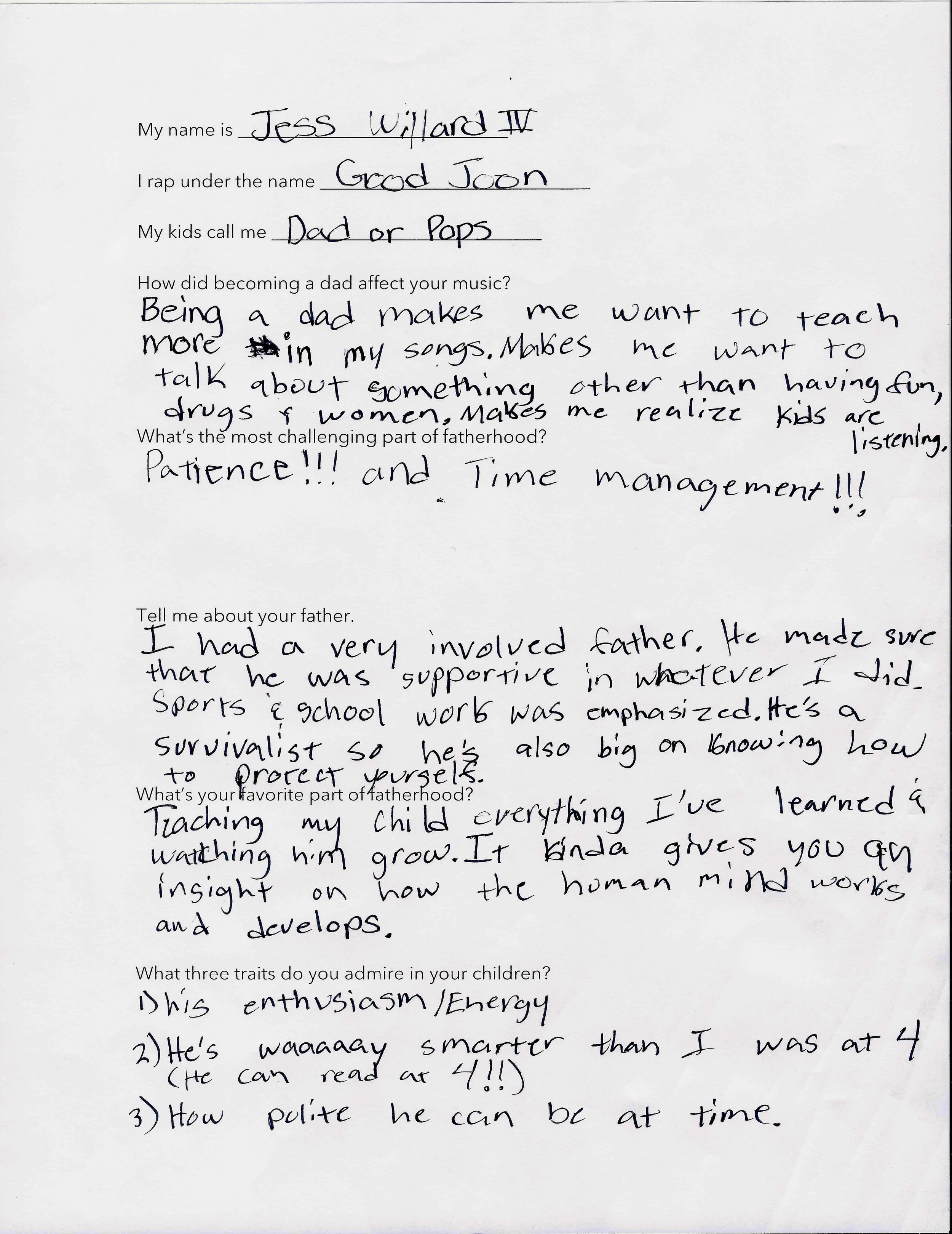 good joon's questionnaire