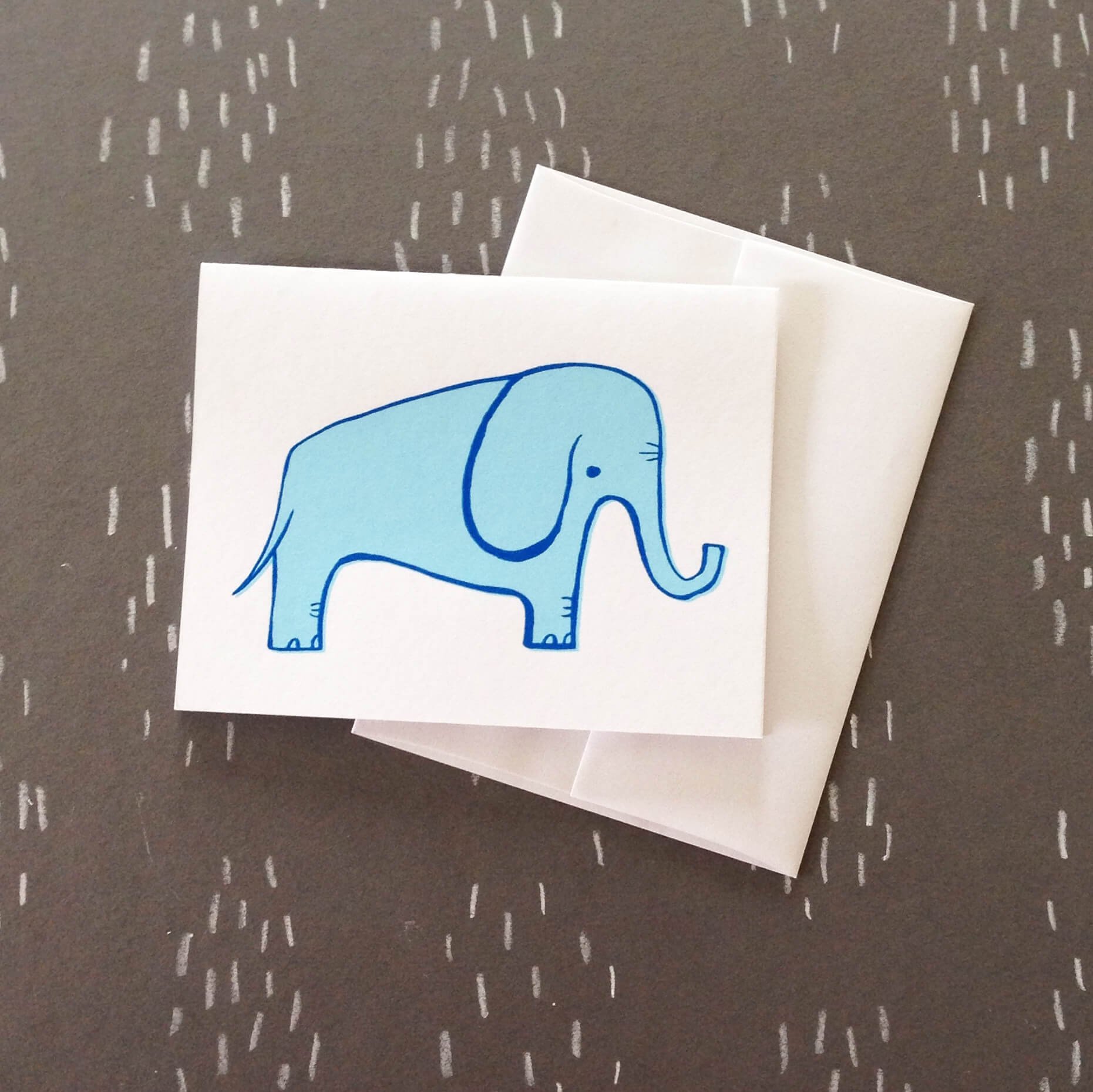Blue Elephant Greeting Card