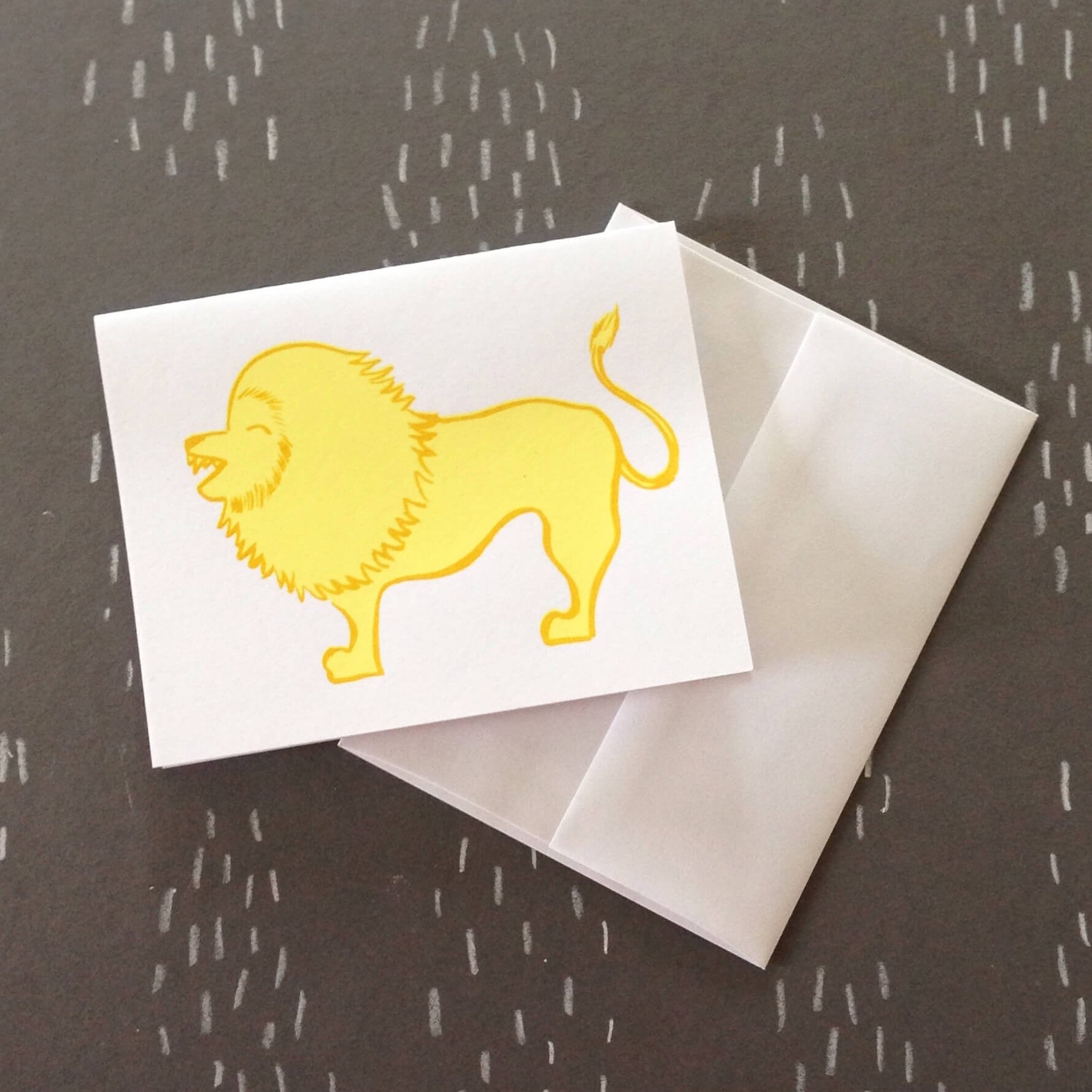 Yello Lion Greeting Card