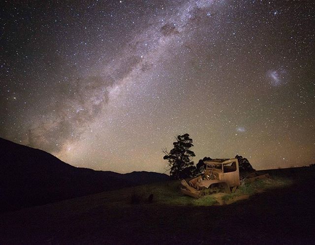 Found this scene while out on fieldwork in the bush and just had to come back with a camera. This sits it an area of mountain gum that had been cleared for an old sawmill. This is all that remains. 
Nikon D750, 14mm f2.8 180s tracked. 
#australialong