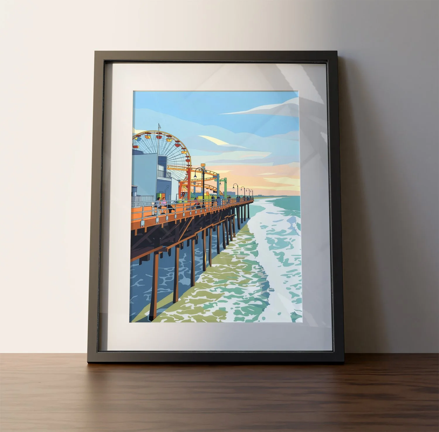 Santa Monica, Santa Monica Pier, California, California Art, California Photography, Santa Monica Art, Ocean View, Oceanic Art, LA, Los Angelas