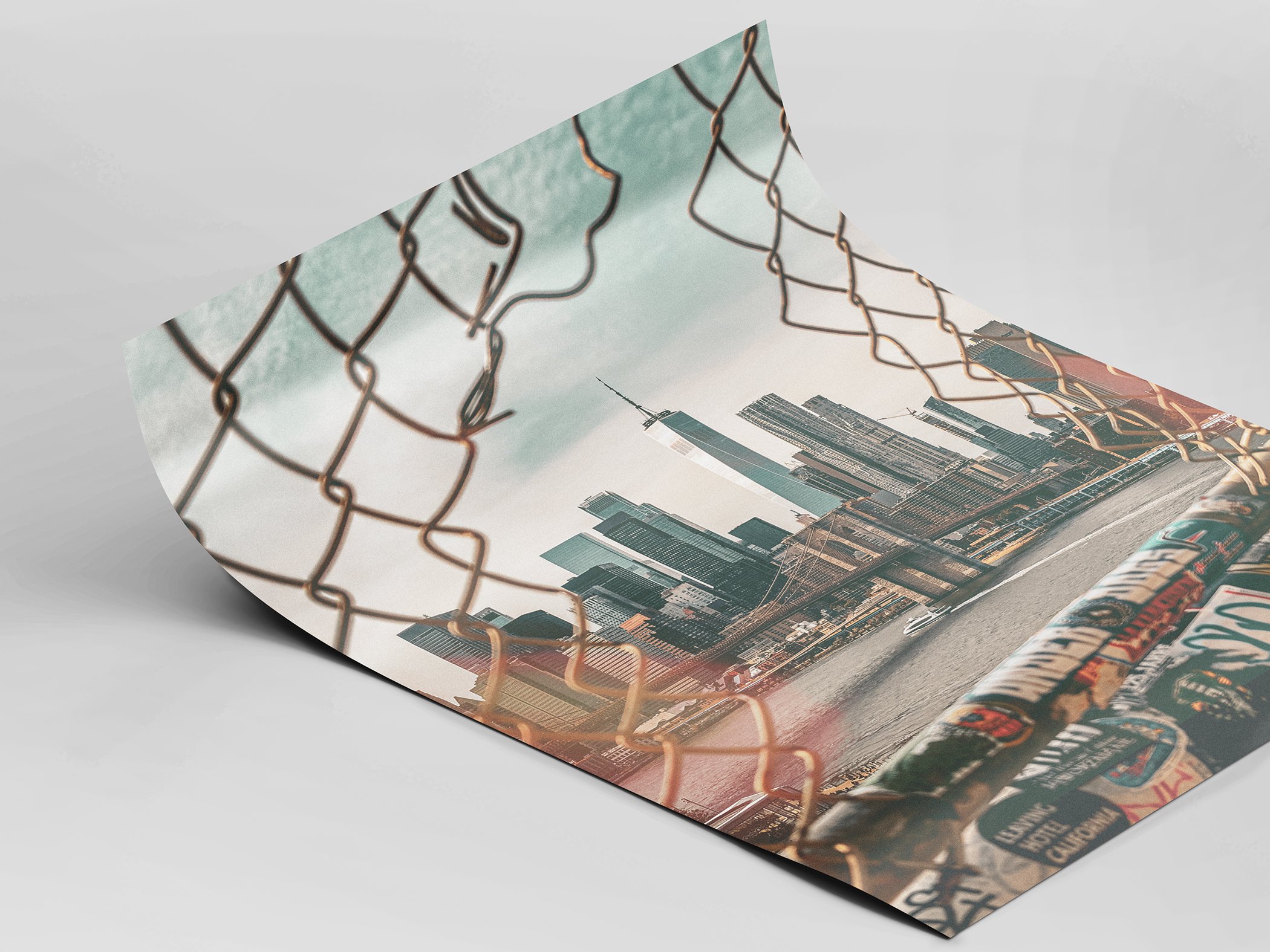 New York City, Manhattan Bridge, Brooklyn Bridge, NYC skyline, One World Trade Center, New York photography, NYC wall art, Manhattan photography, urban photography, New York art print, graffiti photog
