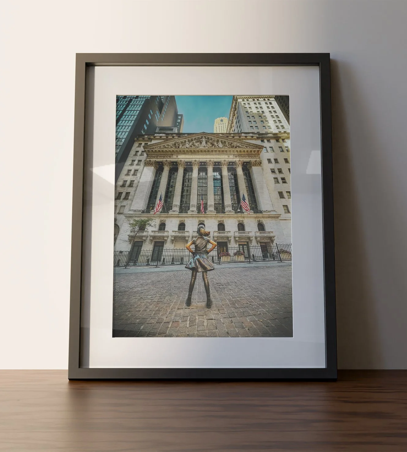 New York, NYC, Manhattan, Wall Street, Fearless Girl, New York Stock Exchange, Financial District, Architecture, Urban Art, Photography, Art Prints